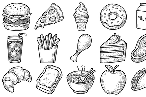 Delicious Food Icons, an Object Graphic by nikagraphic