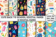 Cute Back To School Digital Paper, a Pattern Graphic by Designking (Thumbnail 1 of 4)