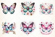 Valentine Butterfly Clipart Bundle, an Illustration by DreamCafeArt (Thumbnail 4 of 4)