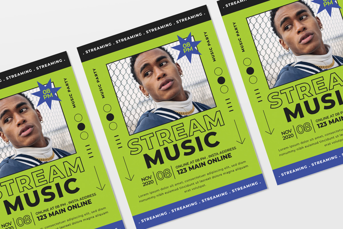 Music Streaming Instagram Post Flyer, a Flyer Template by Tokosatsu (Photo 5 of 5)