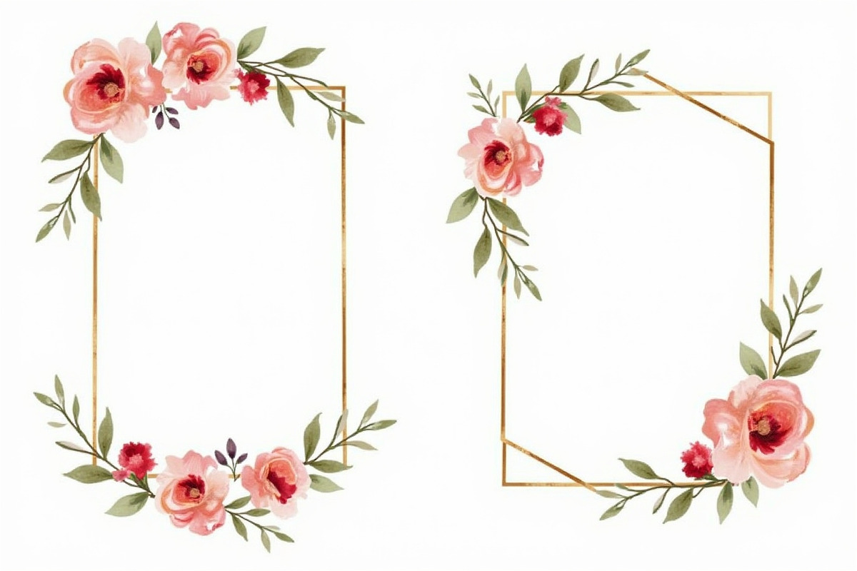 Rustic Floral Geometric Frame Bundle, an Illustration by musafir_fashion (Photo 5 of 14)