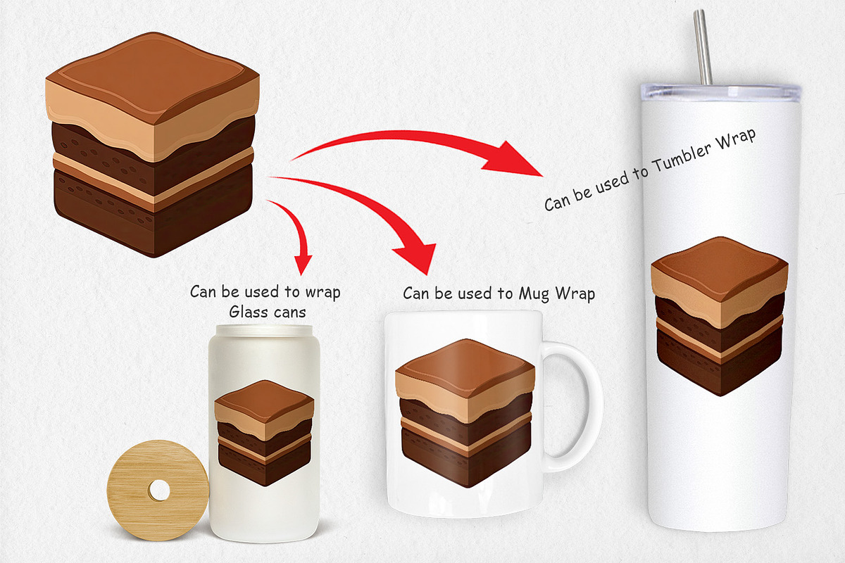 Chocolate Cake Slice Clipart, a Graphic by Artnoy (Photo 3 of 5)