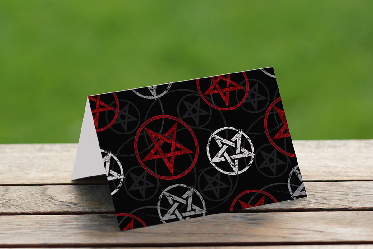 Pattern with inverted pentagram, a Pattern Graphic by blackmoon9 (Photo 2 of 3)