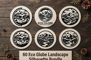 60 Eco Globe Landscape Silhouette