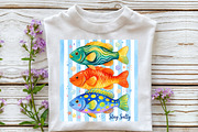 Colorful Fish Stay Salty Summer PNG, a Work Illustration by Sublimation Artist (Thumbnail 3 of 9)