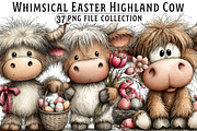 Easter Highland Cow Clipart, an Illustration by Dream Creation (Thumbnail 1 of 8)