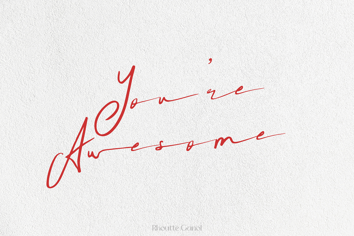 Rhoutte Ganol Signature, a Handwritten Font by madeDeduk (Photo 10 of 10)