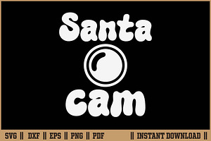 Santa Cam Funny Christmas Design SVG, a Seasonal Illustration by Handy Arts Studio