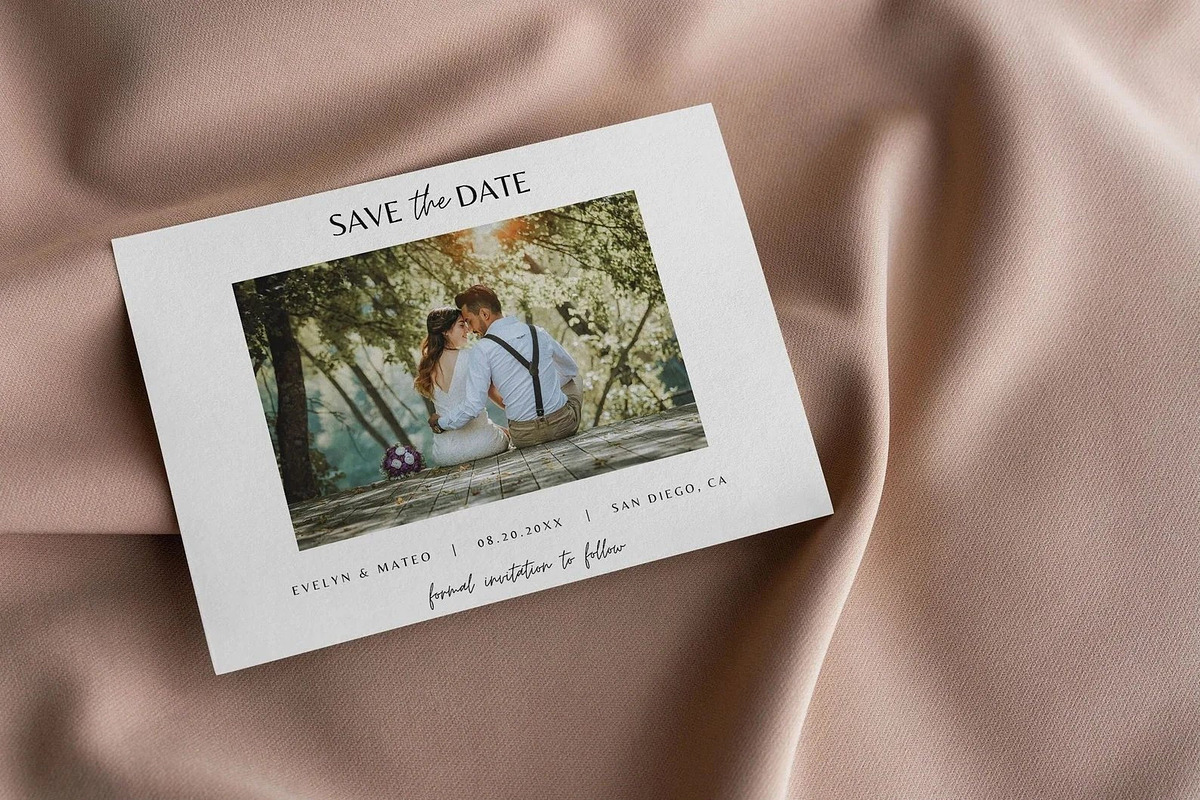 Modern Photo Save the Date Card, an Invitation Template by LucaTheme (Photo 1 of 5)