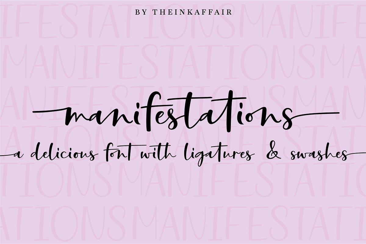 Manifestations Script Font, a Script Font by theinkaffair (Photo 1 of 11)
