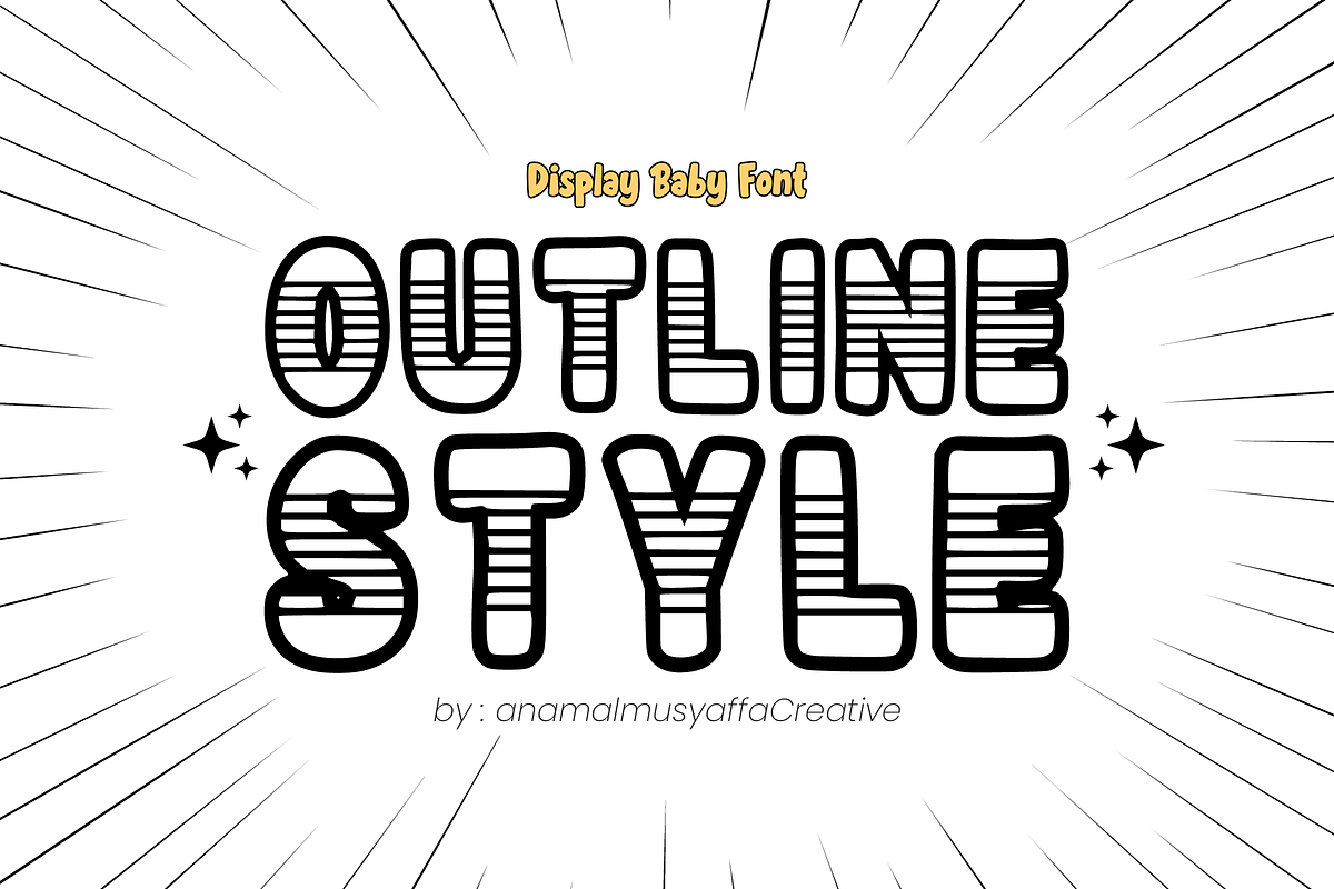 Outline Style - Display Font, a Font by KiddoGlyphs Studio (Photo 1 of 5)