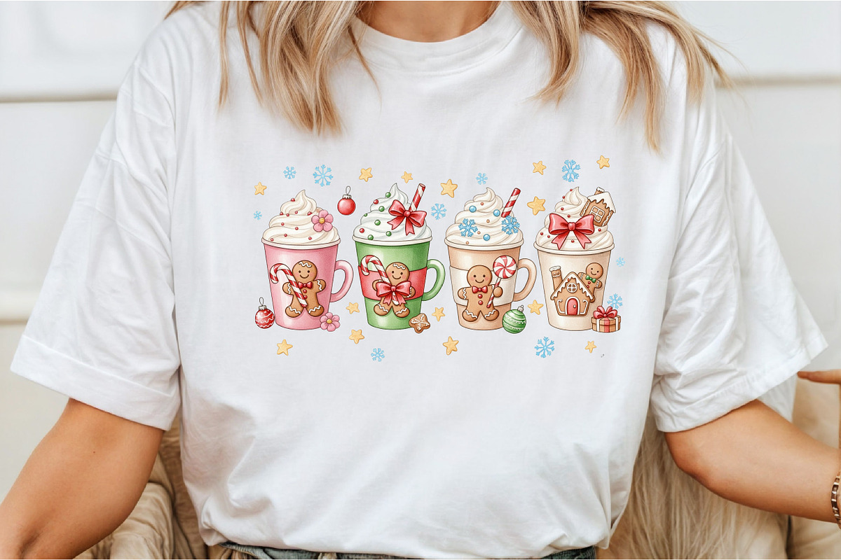 Pink Gingerbread Coffee Christmas PN, an Illustration by DreamCafeArt (Photo 2 of 6)