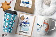 Funny Snowmans set, a Decorative Illustration by Ekaterina Goncharova (Thumbnail 4 of 7)