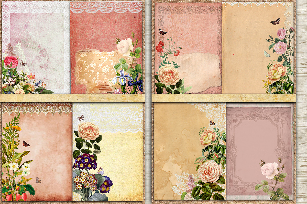 Junk Journal Kit, Vintage Roses, an Illustration by NastiaDesignsPrints (Photo 3 of 4)