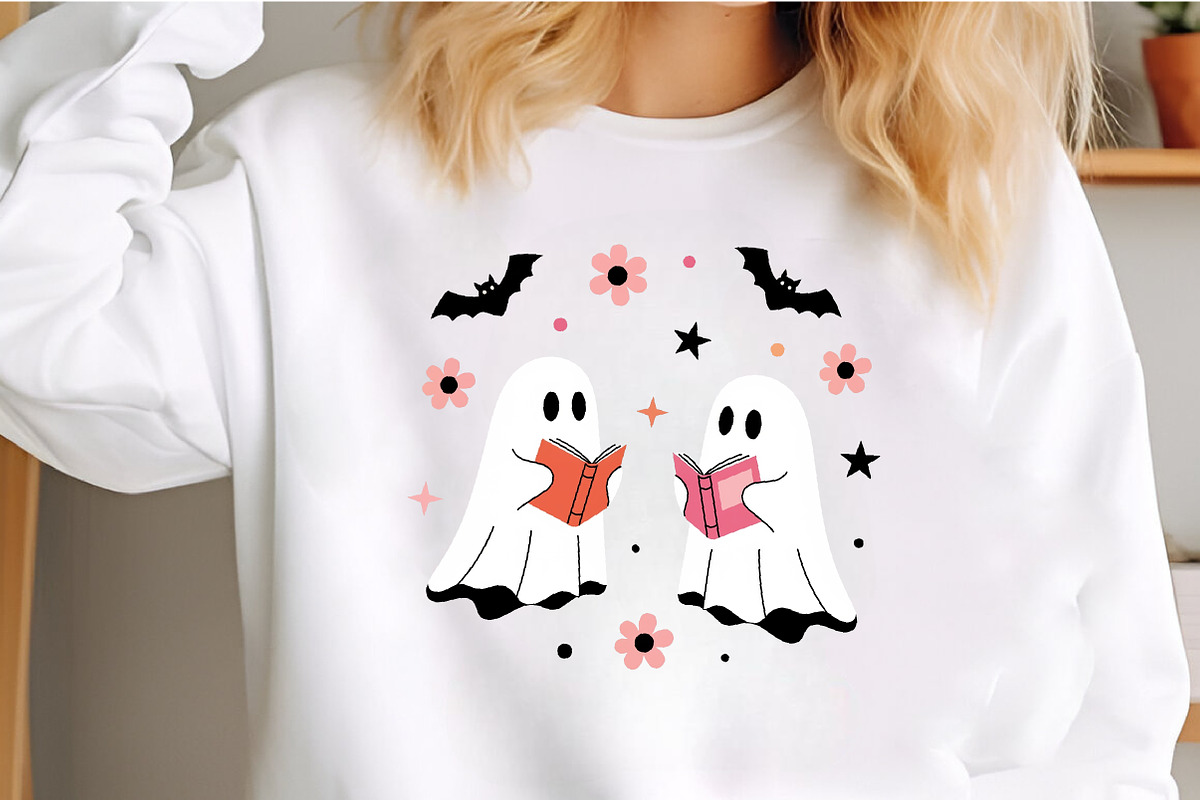 Halloween Ghost Reading Books PNG, an Illustration by Craft Nest (Photo 3 of 6)