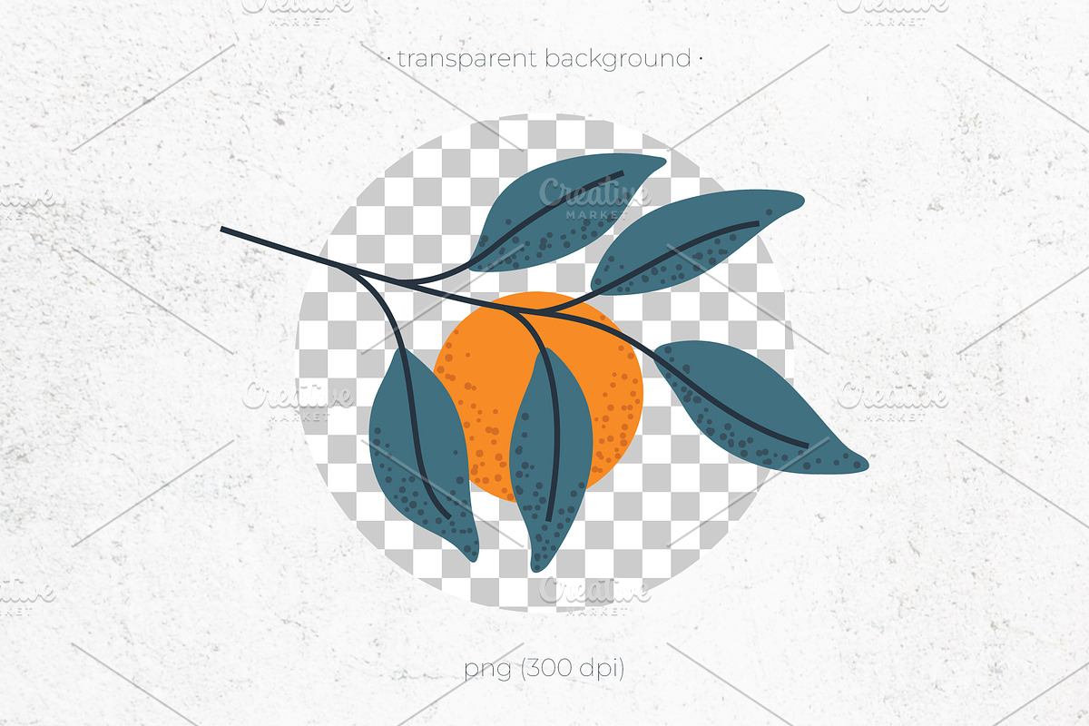 Orange Cliparts, Frames & Patterns, a Decorative Illustration by Panna Limon Store (Photo 5 of 11)