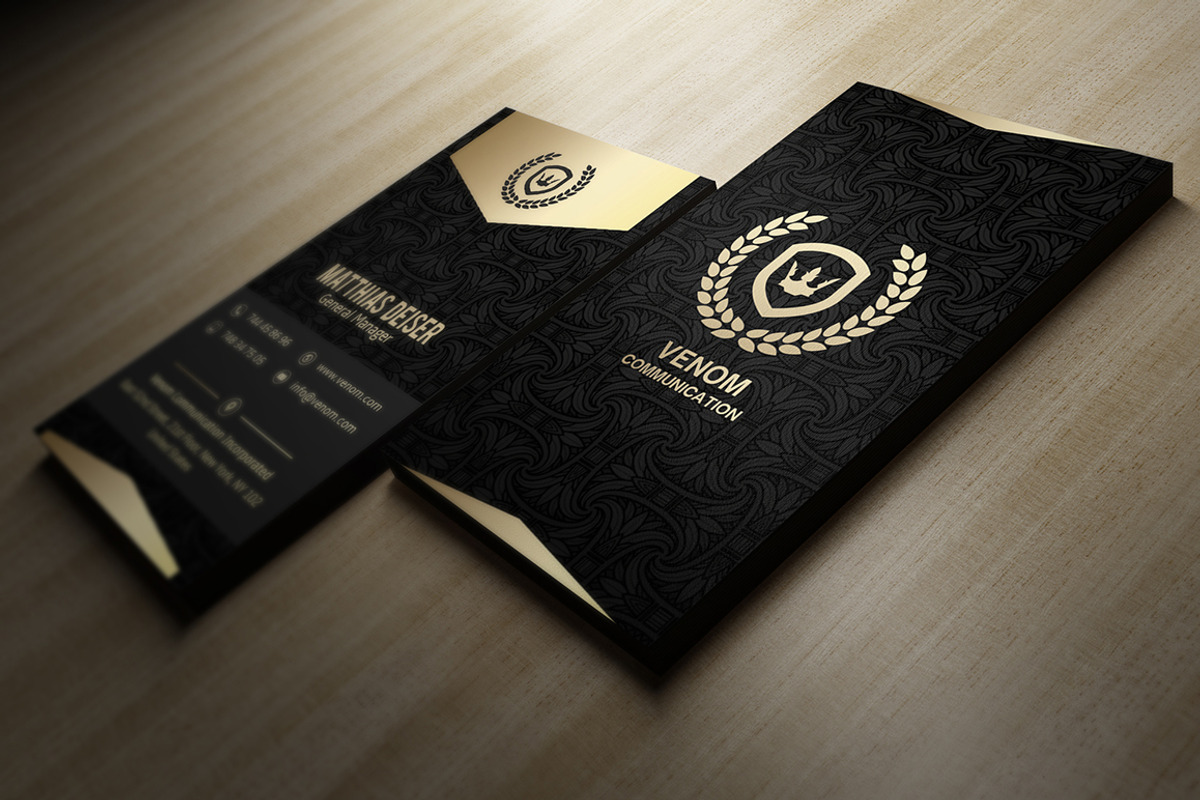 Gold And Black Business Card, a Business Card Template by Marvel (Photo 2 of 3)