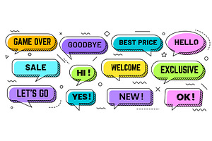 Memphis speech bubbles, a Technology Illustration by Vector Tradition