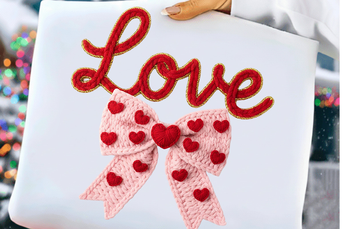 Crochet Pink Love Bow Valentine PNG, an Illustration by Craft Nest (Photo 1 of 5)