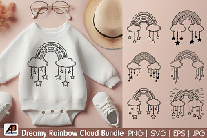 Dreamy Rainbow Cloud SVG PNG Bundle, an Illustration by Actual Pixel