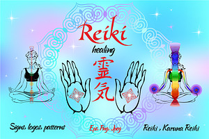 Reiki healing signs, self-healing, an Illustration by Grigaola.Art
