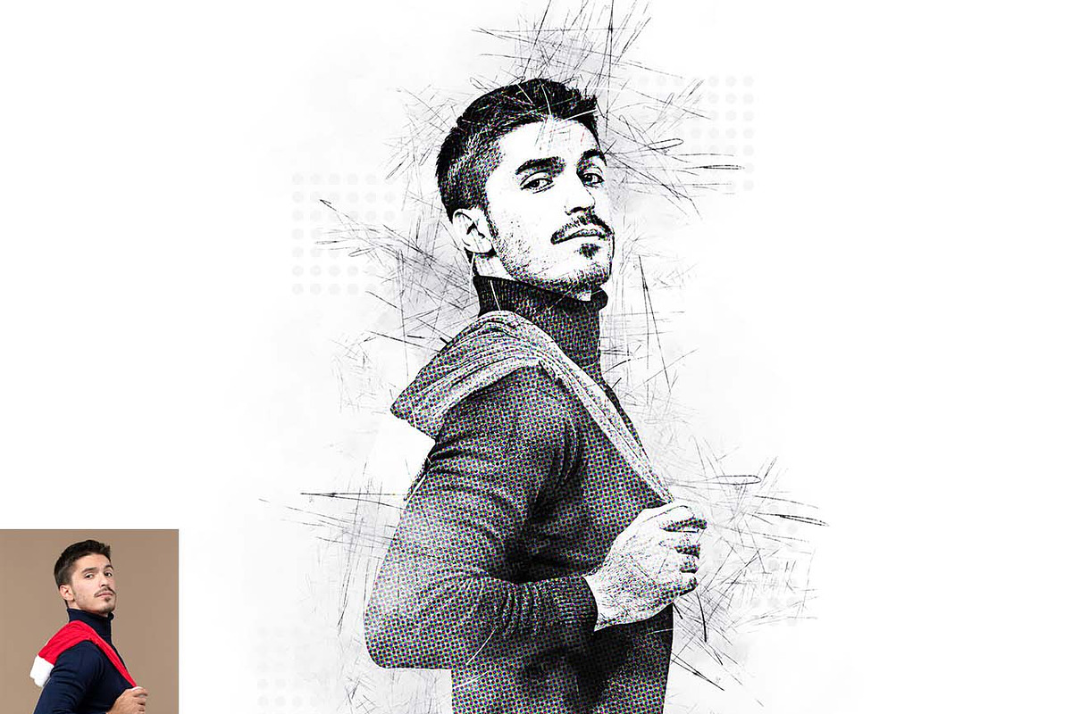 Sketch Halftone FX Photoshop Action, an Action Add-On by Studio Retouch (Photo 4 of 15)
