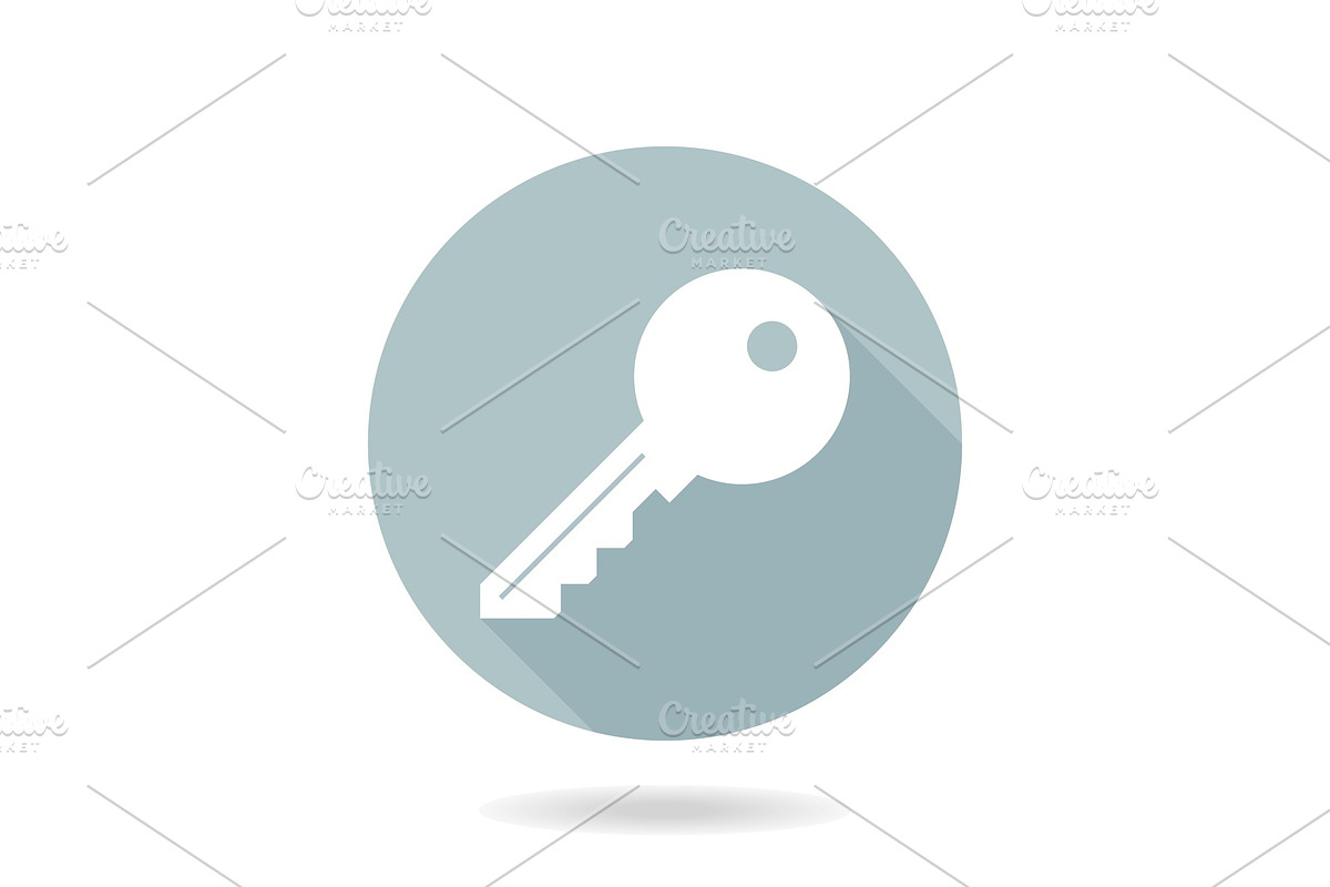 Vector Key Flat Icon, an Outline Icon by FineArtStudio (Photo 1 of 3)