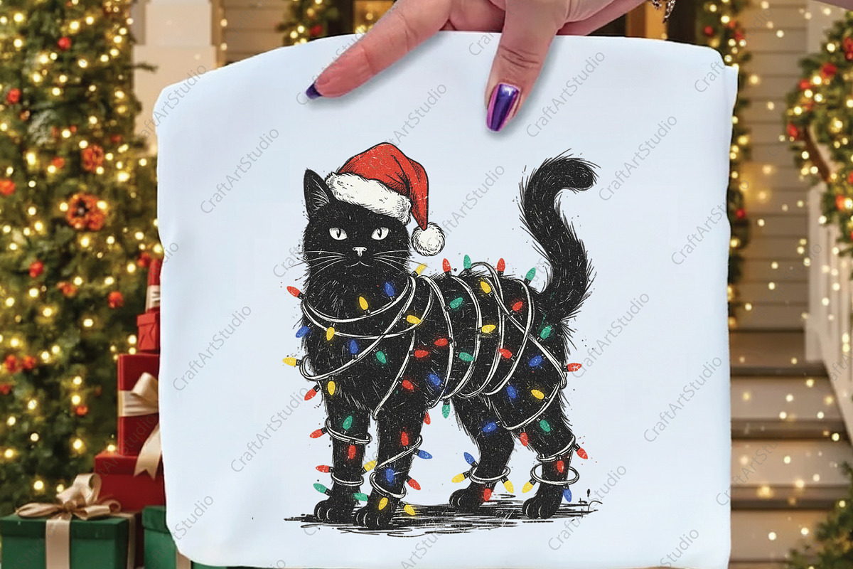 Cute Funny Cat Christmas PNG, an Illustration by CraftArtStudio (Photo 2 of 4)