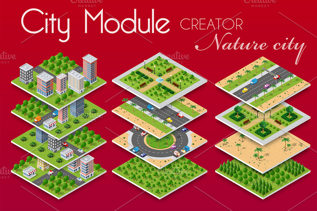 City bundle module city set, an Object Graphic by AlexZeL (Photo 15 of 21)