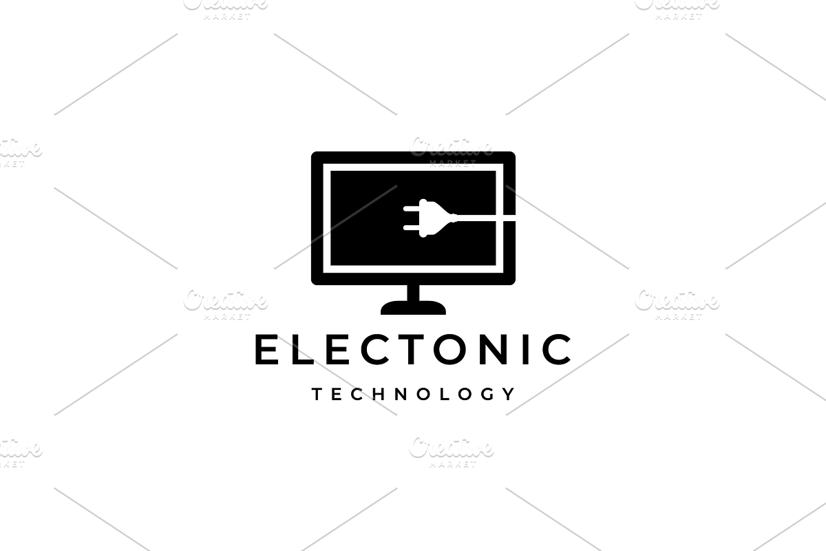 monitor electronic store modern logo, a Branding & Logo Template by devastd