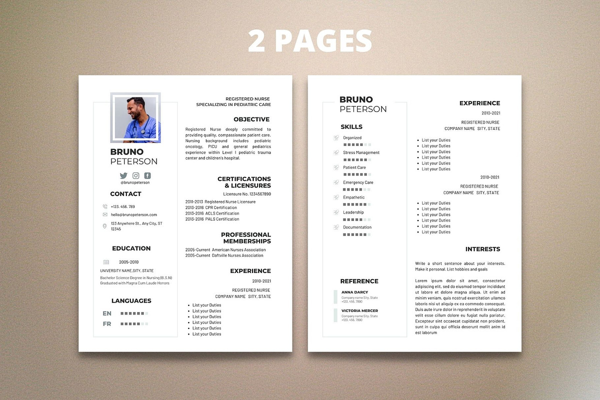 Nurse Resume Template, Modern CV, a Resume Template by MediaKitTemplates (Photo 3 of 11)