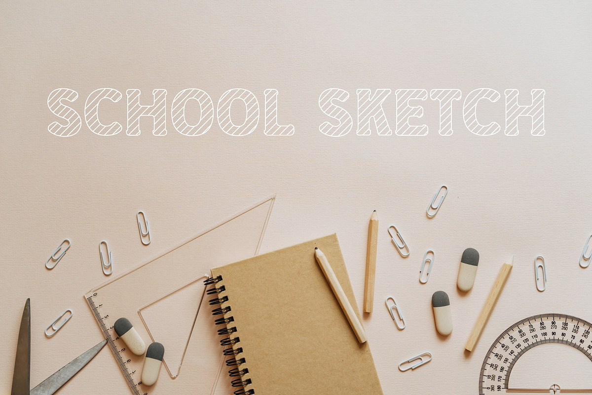 School Sketch Kids Font, a Font by vladocar (Photo 5 of 6)