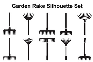 Yard Rake Silhouette Assortment, an Object Graphic by Designs_River