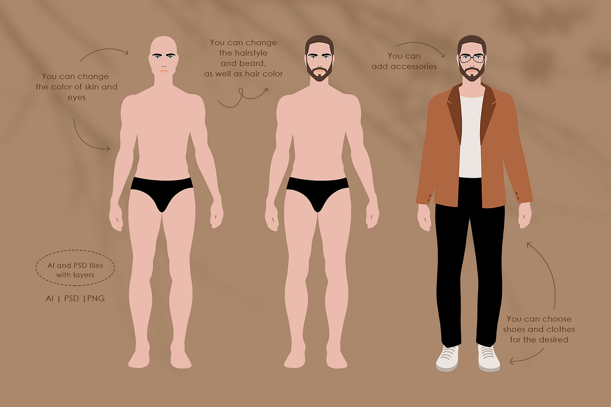 Portrait Creator - Man, a Person Illustration by PatrushevaYana (Photo 3 of 7)
