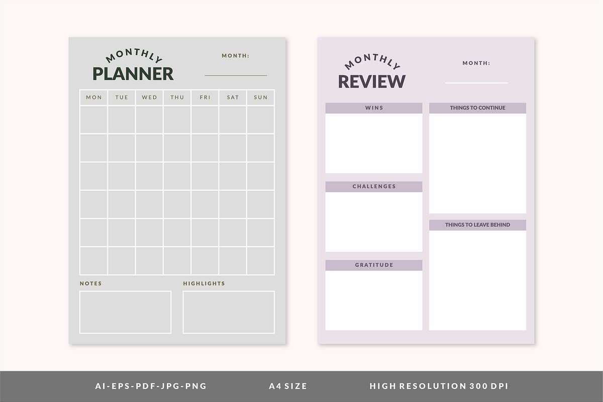 Colorful Planner Template Set, a Stationery Template by Artflorara (Photo 5 of 7)