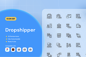 Dropshipper Icon Set, an Outline Icon by Nathaya Studio