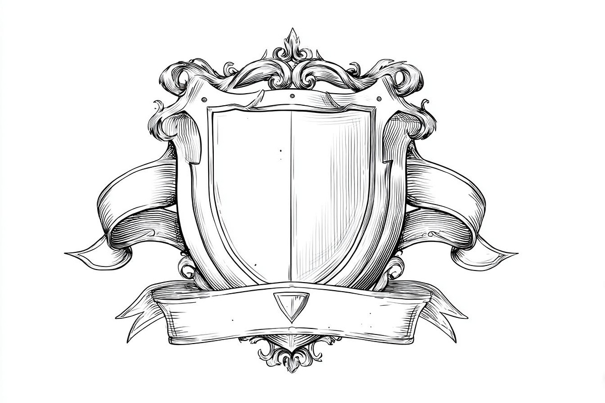 Hand-Drawn Heraldic Shield and Ribbo, a Graphic by Creativeshirt (Photo 4 of 10)