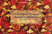 Asian Red Dragon Seamless Pattern, a Pattern Graphic by bazzier_graphik (Thumbnail 1 of 5)