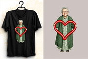 Whimsical Valentines Grandma Clipart, an Illustration by SVGArt (Thumbnail 6 of 8)