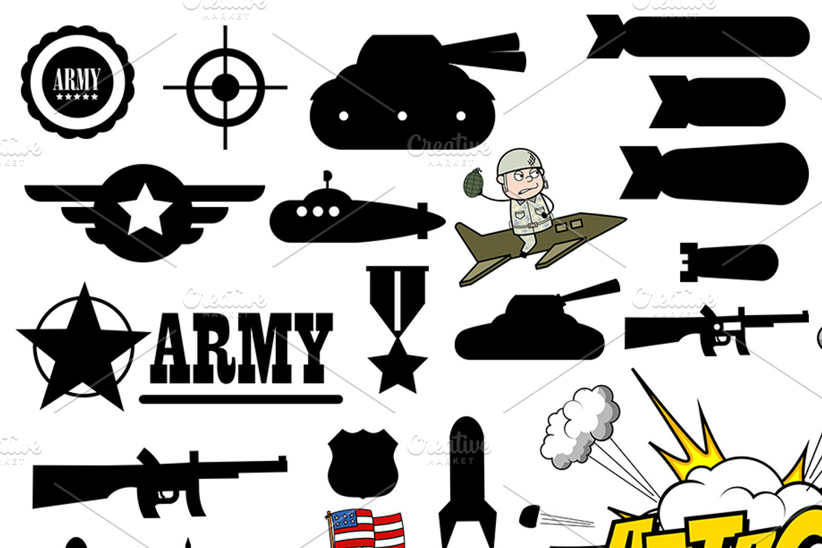 Army Man ~ Cartoon Character Set, a Person Illustration by The Toon Company (Photo 6 of 7)