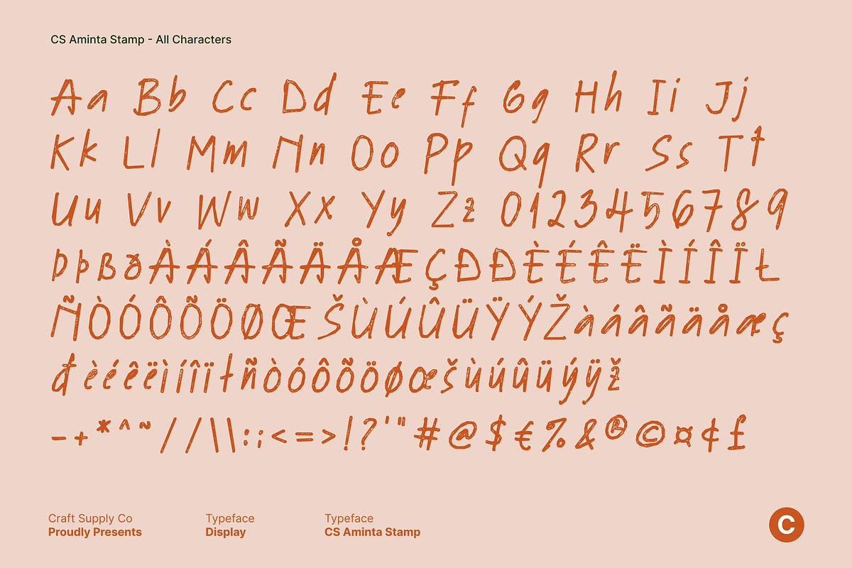CS Aminta Stamp, a Handwritten Font by Craft Supply Co. (Photo 8 of 8)
