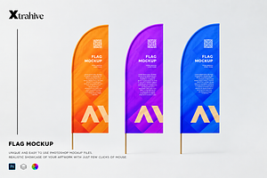 Feather Flag Mockup, an Advertising Mockup by Xtrahive