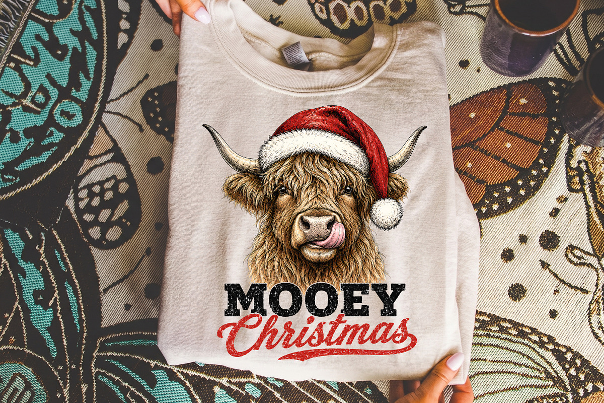 Mooey Christmas PNG,Christmas shirt, a Seasonal Illustration by Libby Wishes (Photo 2 of 3)