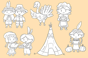 First Thanksgiving Digital Stamps