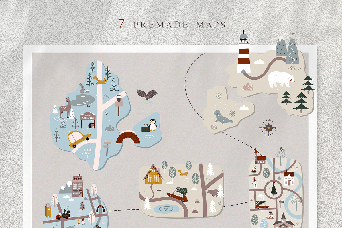 Christmas Map Creator, an Animal Illustration by AlekseliArt (Photo 10 of 14)