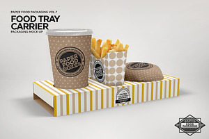 Food Tray Carrier Packaging Mockup