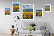 Summer Sunflower Field Illustration, a Decorative Illustration by Housui Patterns (Thumbnail 8 of 12)