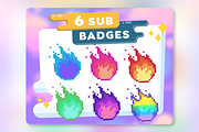 6x Pixel Fire Sub Badges/Emotes, an Illustration by Custom Fonts & Patterns (Thumbnail 1 of 8)
