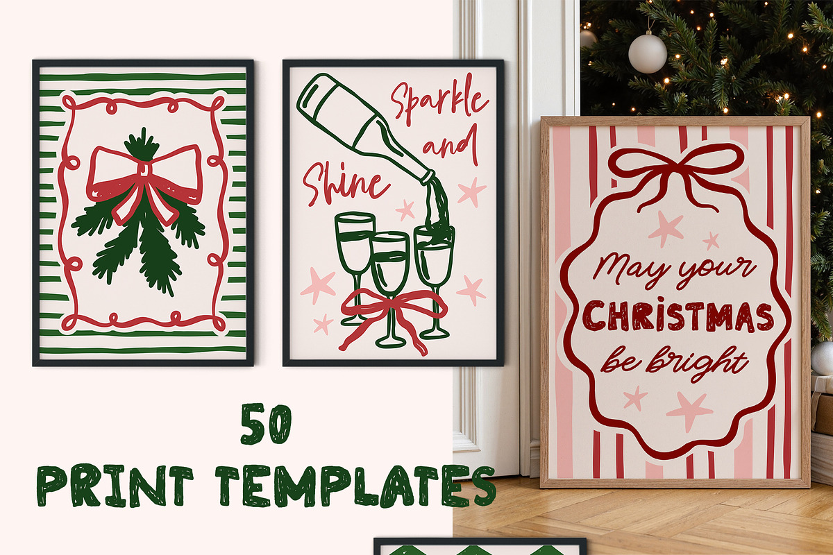 Vintage Whimsical Christmas Posters, an Object Graphic by ArtFM (Photo 4 of 14)