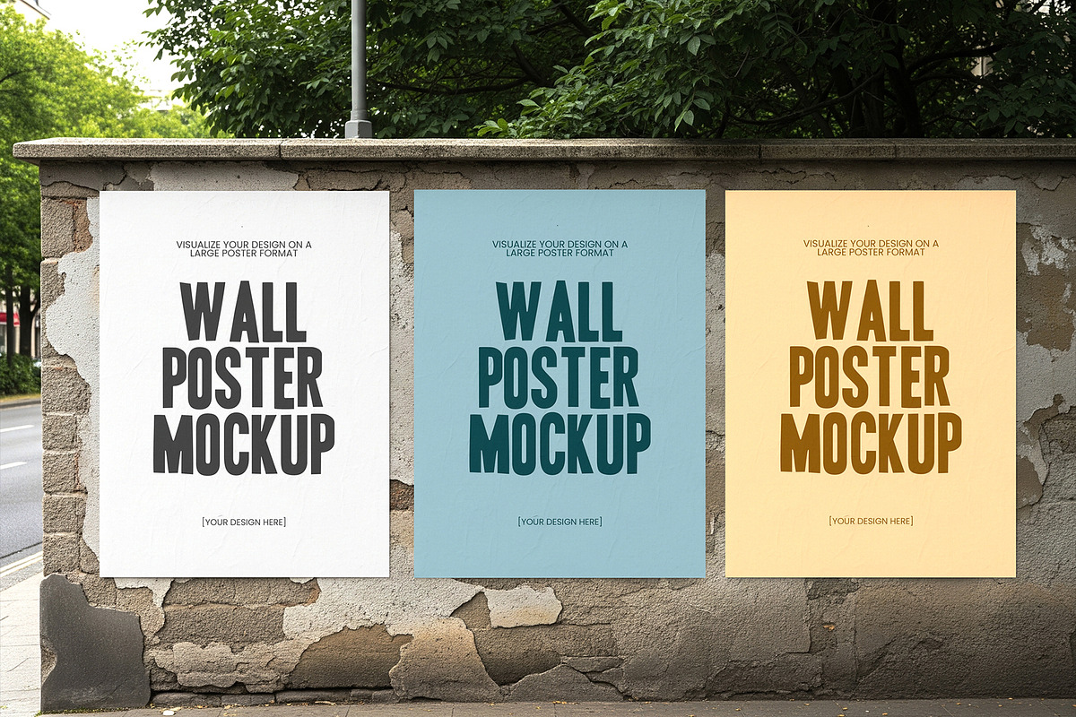 Wall Poster PSD Mockup, an Advertising Mockup by graphypix (Photo 1 of 4)